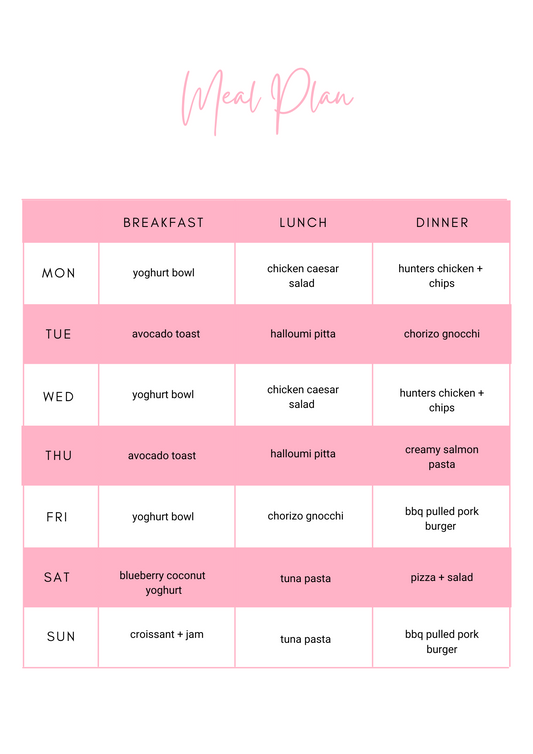 7 Day Easy Cooking Meal Plan - Tesco