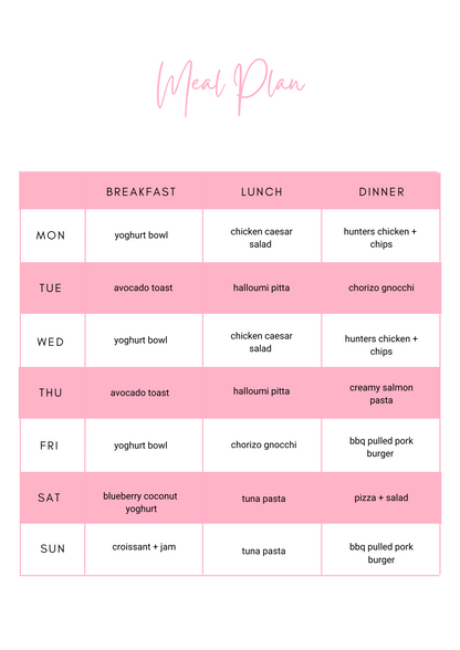 TESCO - 1 WEEK MEAL PLAN